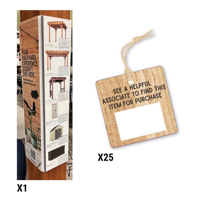 Retail First Inc 12 in. H X 2 in. W X 24 in. L Assorted Pergola Graphic Wrap Signage Kit Plastic