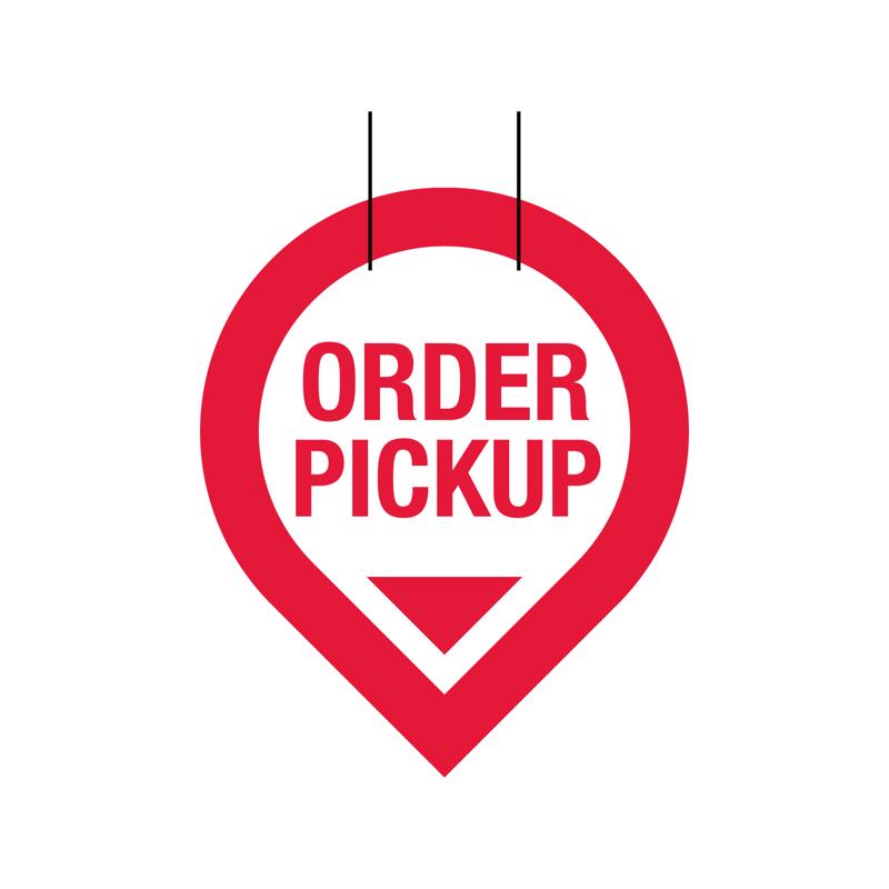 Retail First Inc Red/White Online Pickup Overhead Signage Kit Plastic