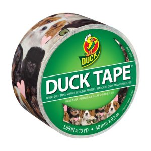 Duck 1.88 in. W X 10 yd L Multicolored Puppies Duct Tape