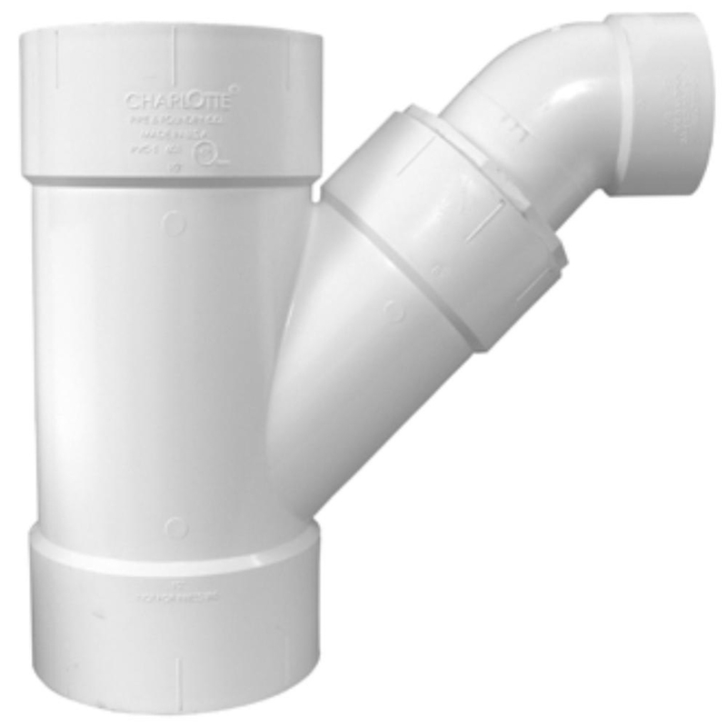 Charlotte Pipe Schedule 40 6 in. Hub X 6 in. D Hub PVC Wye and Bend