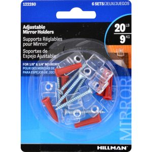 Hillman AnchorWire Medium Mirror Holder Kit 20 lb 6 pk