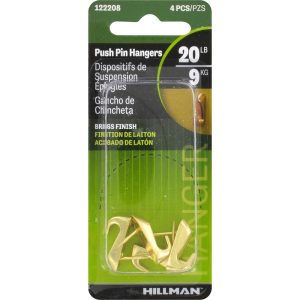 Hillman AnchorWire Gilt Gold Push Pin Picture Hanger 20 lb 4 pk