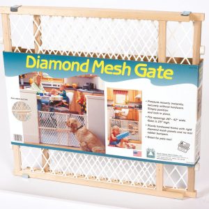 North States Brown 23 in. H X 26-42 in. W Wood Wire Mesh Gate