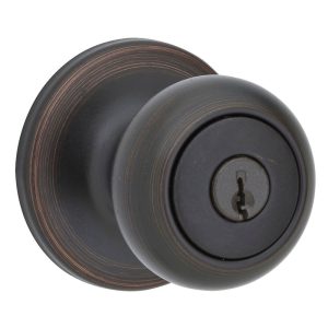 Kwikset Cove Venetian Bronze Entry Knobs 1-3/4 in.
