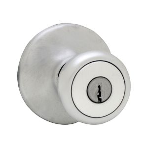 Kwikset Mobile Home Satin Chrome Entry Knobs 1-3/4 in.