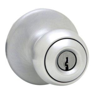 Kwikset Polo Satin Chrome Entry Knobs 1-3/4 in.