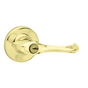 Kwikset Dorian Polished Brass Entry Lockset 1-3/4 in.