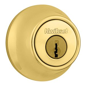 Kwikset Bright Brass Metal Deadbolt