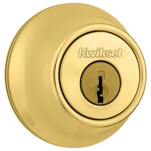 Kwikset Polished Brass Metal Double Cylinder Deadbolt
