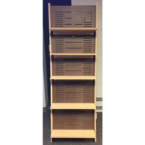 Hallmark 4 in. H X 27 in. W X 77 in. L Brown 2 Sided Display Rack Wood