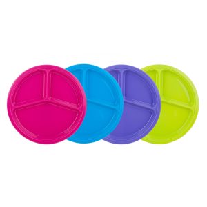 B&R Plastics Assorted Polyethylene Divided Divided Plate 1 each