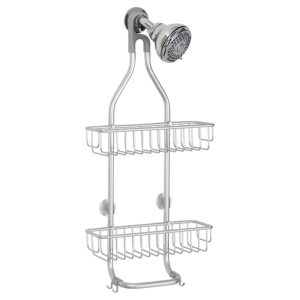 iDesign Metro 26.5 in. H X 12 in. L Silver Shower Caddy