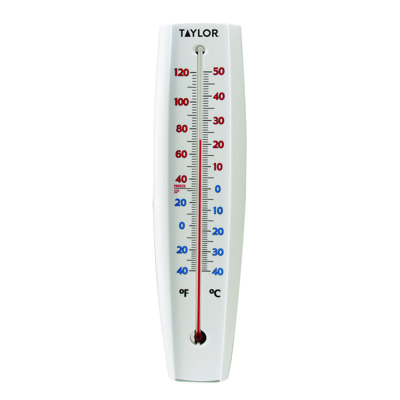 Taylor Jumbo Size Tube Thermometer Plastic White 14.75 in.