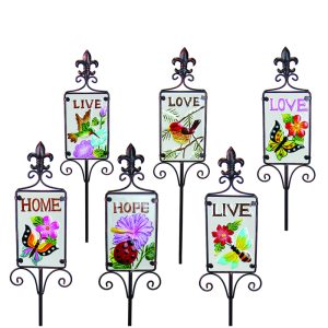 Exhart Assorted Metal 5.88 in. H Outdoor Garden Stake