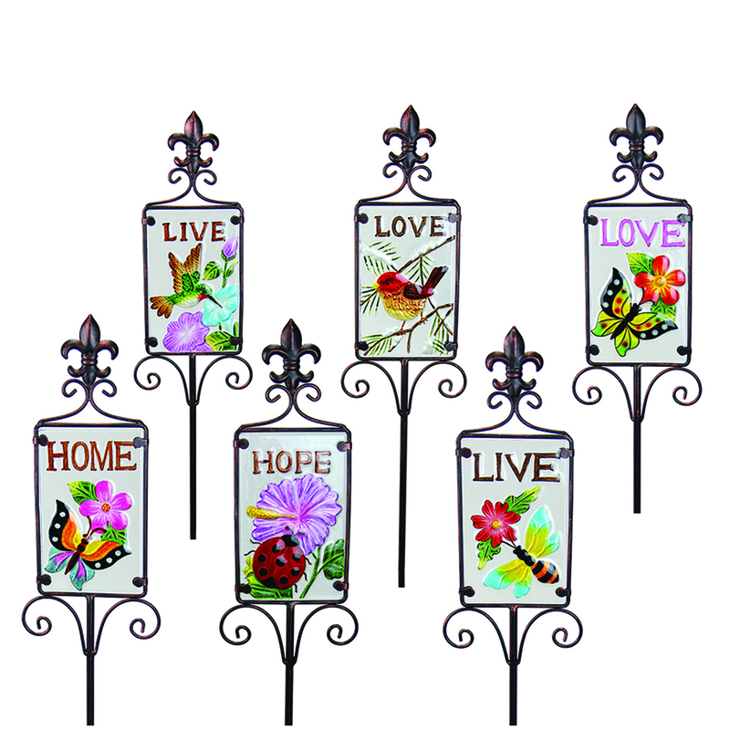Exhart Assorted Metal 5.88 in. H Outdoor Garden Stake