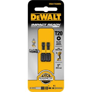 DeWalt Impact Ready Torx T20 X 1 in. L Screwdriver Bit Black Oxide 2 pc