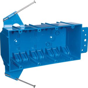 Carlon 55 cu in Rectangle PVC 4 gang Outlet Box Blue