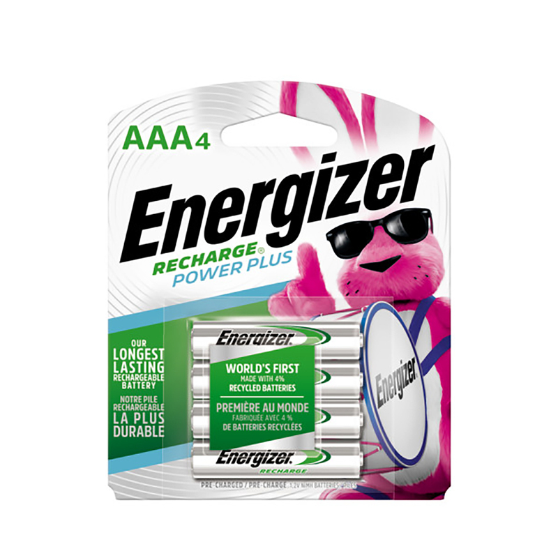 Energizer Recharge NiMH AAA 1.2 V 850 Ah Rechargeable Battery NH12BP4 4 pk