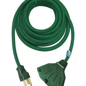 Projex Indoor or Outdoor 50 ft. L Green Triple Outlet Cord 16/3